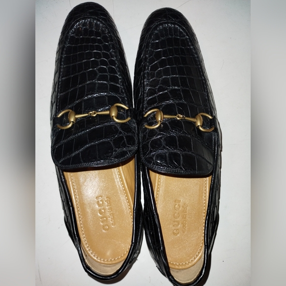 GUCCI Mens Genuine Crocodile Jordaan Horsebit Loafers Size 12 New  $4900 main image 11